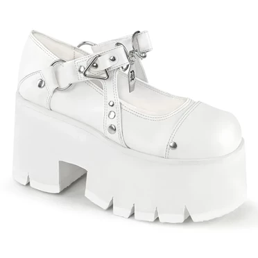 Demonia Ashes-33 Platform Sko Dame Hvide | 89243DK