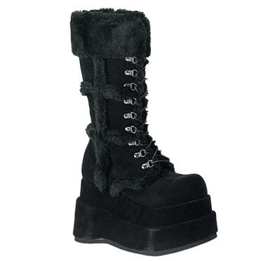 Demonia Bear-202 Knæhøje Støvler Dame Sort | 89534DK
