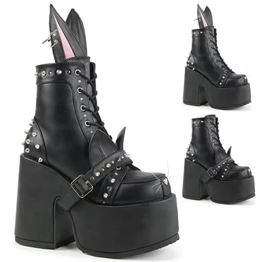Demonia Camel-202 Ankelstøvler Dame Sort | 84062DK