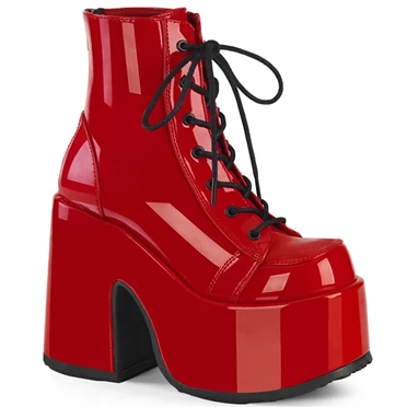 Demonia Camel-203 Ankelstøvler Dame Rød | 65907DK