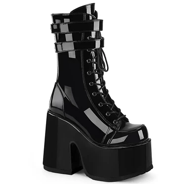 Demonia Camel-250 Knæhøje Støvler Dame Sort | 65940DK