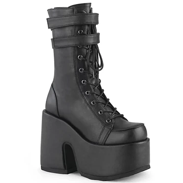 Demonia Camel-250 Knæhøje Støvler Dame Sort | 71526DK