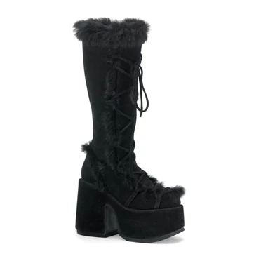 Demonia Camel-311 Knæhøje Støvler Dame Sort | 89102DK