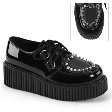 Demonia Creeper-108 Platform Sko Dame Sort | 37269DK