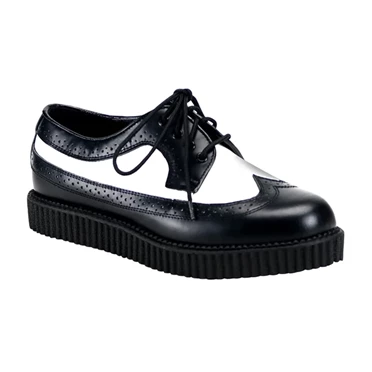 Demonia Creeper-608 Creepers Sko Herre Sort / Hvide | 16359DK