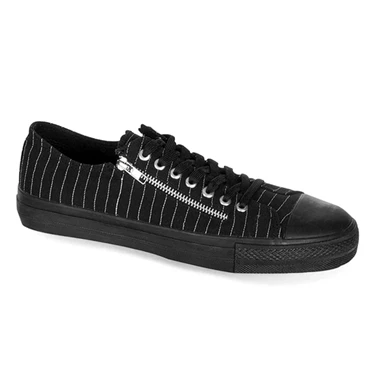 Demonia Deviant-06 Sneakers Dame Sort / Hvide | 74026DK