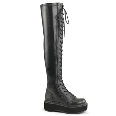 Demonia Emily-375 Overknee Støvler Dame Sort | 35842DK