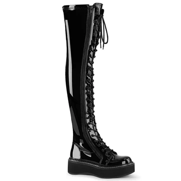 Demonia Emily-375 Overknee Støvler Dame Sort | 79362DK