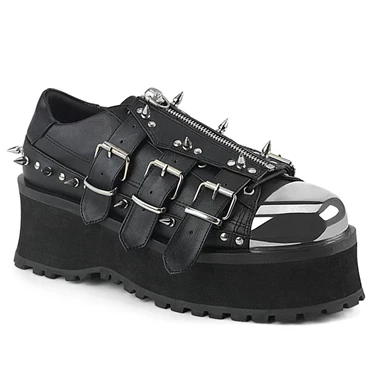 Demonia Gravedigger-03 Platform Sko Herre Sort | 76398DK