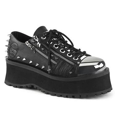 Demonia Gravedigger-04 Platform Sko Herre Sort | 57628DK