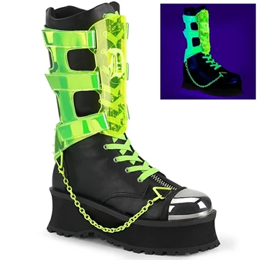 Demonia Gravedigger-255 Platform Sko Dame Sort | 95063DK