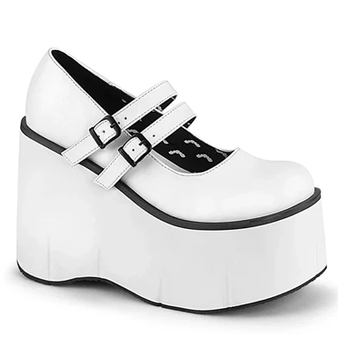Demonia Kera-08 Platform Sko Dame Hvide | 45607DK