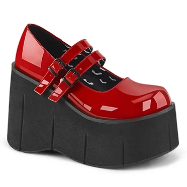 Demonia Kera-08 Platform Sko Dame Rød | 16790DK