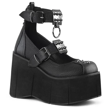 Demonia Kera-12 Platform Sko Dame Sort | 63589DK