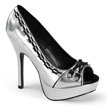 Demonia Pixie-18 Pumps Dame Sølv | 21465DK
