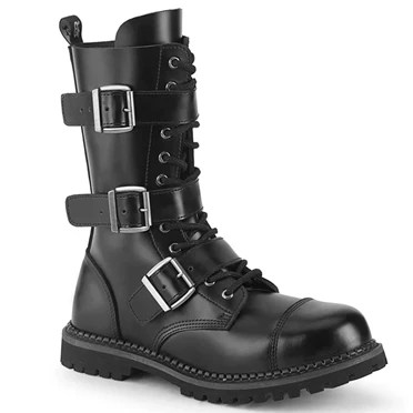 Demonia Riot-12BK Ankelstøvler Herre Sort | 39526DK