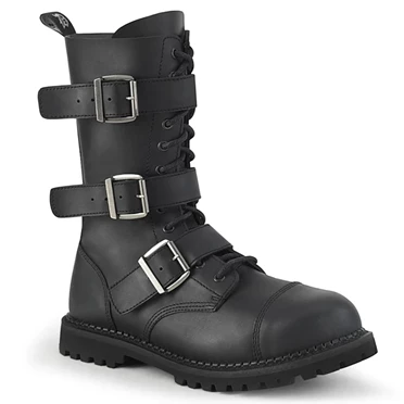 Demonia Riot-12BK Ankelstøvler Herre Sort | 89045DK