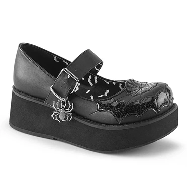 Demonia Sprite-05 Platform Sko Dame Sort / Sort | 07632DK