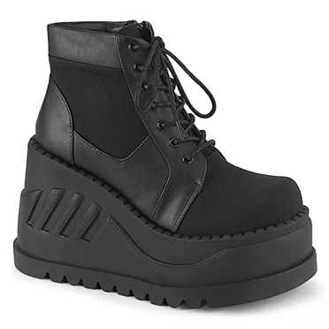 Demonia Stomp-10-1 Platform Sko Dame Sort | 07465DK