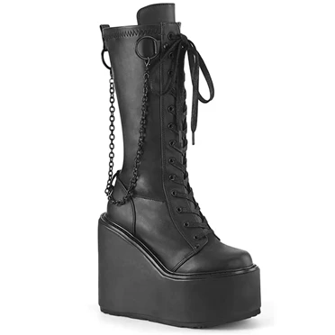 Demonia Swing-150 Platform Sko Dame Sort | 49730DK