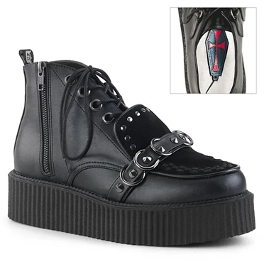 Demonia V-CREEPER-555 Creepers Sko Herre Sort | 97856DK