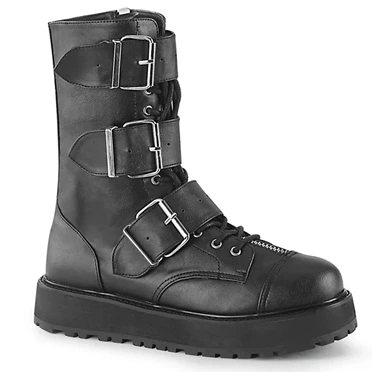 Demonia Valor-210 Platform Sko Herre Sort | 23097DK