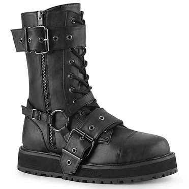 Demonia Valor-220 Platform Sko Herre Sort | 01492DK