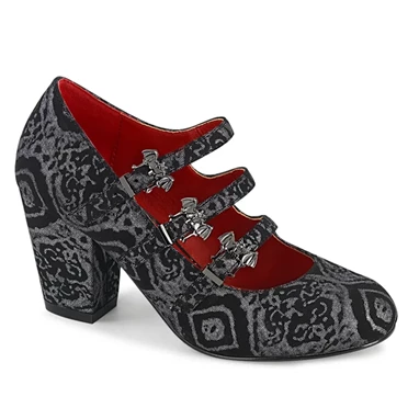 Demonia Vivika-38 Pumps Dame Sort / Sølv | 64502DK