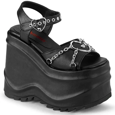 Demonia Wave-09 Sandaler Dame Sort | 83216DK