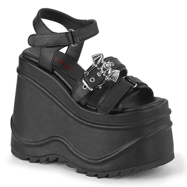 Demonia Wave-13 Sandaler Dame Sort | 69438DK