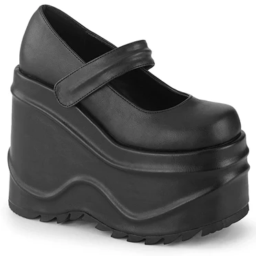 Demonia Wave-32 Platform Sko Dame Sort | 56780DK